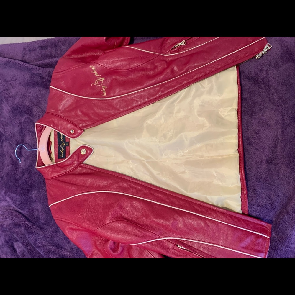Baby phat red leather motorcycle jacket